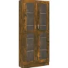 vidaXL Vitrinenschrank Räuchereiche 82,5x30,5x185,5 cm Holzwerkstoff