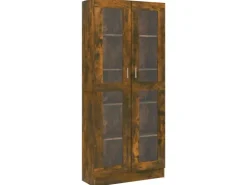 vidaXL Vitrinenschrank Räuchereiche 82,5x30,5x185,5 cm Holzwerkstoff