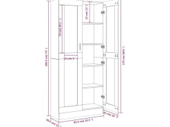 vidaXL Vitrinenschrank Räuchereiche 82,5x30,5x185,5 cm Holzwerkstoff