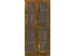 vidaXL Vitrinenschrank Räuchereiche 82,5x30,5x185,5 cm Holzwerkstoff
