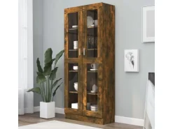 vidaXL Vitrinenschrank Räuchereiche 82,5x30,5x185,5 cm Holzwerkstoff