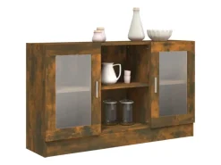 vidaXL Vitrinenschrank Räuchereiche 120x30,5x70 cm Holzwerkstoff 815627* Vitrinen
