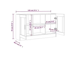 vidaXL Vitrinenschrank Räuchereiche 120x30,5x70 cm Holzwerkstoff 815627* Vitrinen