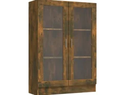 vidaXL Vitrinenschrank Räuchereiche 82,5x30,5x115 cm Holzwerkstoff