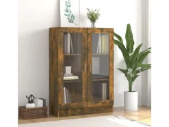 vidaXL Vitrinenschrank Räuchereiche 82,5x30,5x115 cm Holzwerkstoff