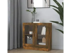 vidaXL Vitrinenschrank Räuchereiche 82,5x30,5x80 cm Holzwerkstoff* Vitrinen