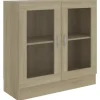 vidaXL Vitrinenschrank Sonoma-Eiche 82,5x30,5x80 cm Holzwerkstoff