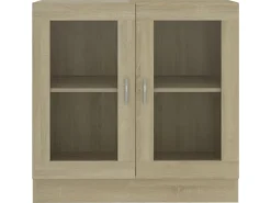 vidaXL Vitrinenschrank Sonoma-Eiche 82,5x30,5x80 cm Holzwerkstoff