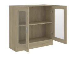 vidaXL Vitrinenschrank Sonoma-Eiche 82,5x30,5x80 cm Holzwerkstoff