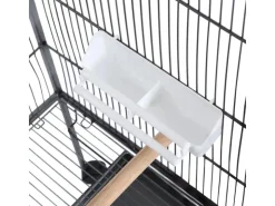 vidaXL Vogelkäfig mit Dach Stahl Schwarz 66x66x155 cm* Vogelbedarf