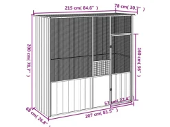 vidaXL Voliere Anthrazit 215x78x200 cm Verzinkter Stahl* Vogelbedarf