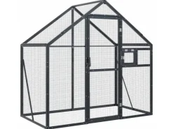 vidaXL Voliere Anthrazit 179x100x185 cm Aluminium* Vogelbedarf