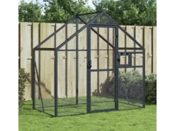 vidaXL Voliere Anthrazit 179x100x185 cm Aluminium* Vogelbedarf