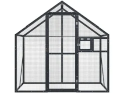 vidaXL Voliere Anthrazit 179x100x185 cm Aluminium* Vogelbedarf