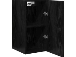 vidaXL Wand TV Schrank Schwarz Eichen-Optik 30,5 x 30 x 60 cm 875069