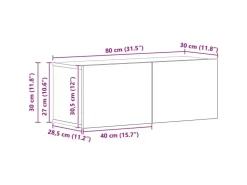 vidaXL Wand TV Schrank Schwarz Eichen-Optik Holzwerkstoff 3393271