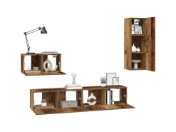 vidaXL Wand TV Schrank Set 4-Tlg 200 x 30 x 30 cm Holzwerkstoff 3393465