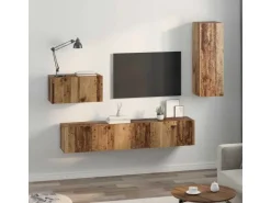 vidaXL Wand TV Schrank Set 4-Tlg 200 x 30 x 30 cm Holzwerkstoff 3393465