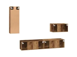 vidaXL Wand TV Schrank Set 4-Tlg 200 x 30 x 30 cm Holzwerkstoff 3393465