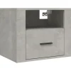 vidaXL Wand-Nachttisch Betongrau 50x36x40 cm