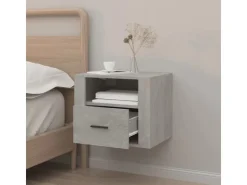 vidaXL Wand-Nachttisch Betongrau 50x36x40 cm