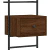 vidaXL Wand-Nachttisch Braun Eiche 35x30x51 cm Holzwerkstoff