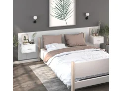 vidaXL Wand-Nachttisch Hochglanz-Weiß Holzwerkstoff Modell 3* Schweberegale