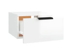 vidaXL Wand-Nachttisch Hochglanz-Weiß 34x30x20 cm