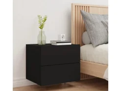 vidaXL Wand-Nachttisch mit LED-Leuchten Schwarz Modell 4