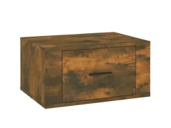 vidaXL Wand-Nachttisch Räuchereiche 50x36x25 cm