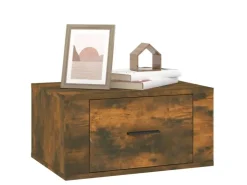 vidaXL Wand-Nachttisch Räuchereiche 50x36x25 cm
