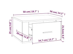 vidaXL Wand-Nachttisch Weiß 50x36x25 cm* Schweberegale