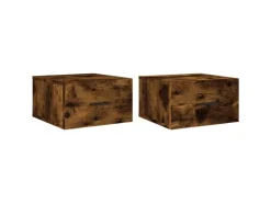 vidaXL Wand-Nachttische 2 Stk Räuchereiche 35x35x20 cm Modell 3* Schweberegale