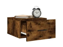 vidaXL Wand-Nachttische 2 Stk Räuchereiche 35x35x20 cm Modell 3* Schweberegale