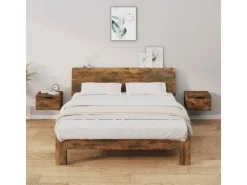 vidaXL Wand-Nachttische 2 Stk Räuchereiche 34x30x20 cm* Schweberegale