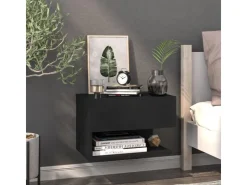 vidaXL Wand-Nachttische 2 Stk Schwarz Holzwerkstoff Modell 4