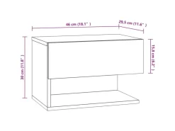 vidaXL Wand-Nachttische 2 Stk Schwarz Holzwerkstoff Modell 4