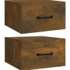 vidaXL Wand-Nachttische 2 Stk Räuchereiche 35x35x20 cm Modell 1* Schweberegale