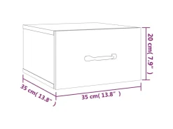 vidaXL Wand-Nachttische 2 Stk Räuchereiche 35x35x20 cm Modell 1* Schweberegale