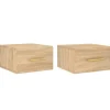 vidaXL Wand-Nachttische 2 Stk Sonoma-Eiche 35x35x20 cm Modell 3