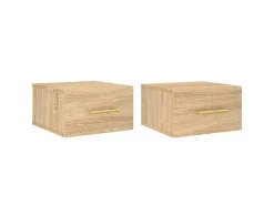 vidaXL Wand-Nachttische 2 Stk Sonoma-Eiche 35x35x20 cm Modell 3