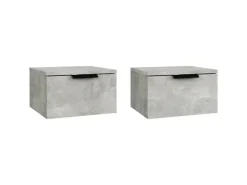 vidaXL Wand-Nachttische 2 Stk Betongrau 34x30x20 cm