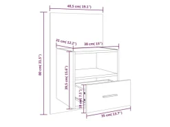 vidaXL Wand-Nachttische 2 Stk Räuchereiche Holzwerkstoff Modell 1* Schweberegale