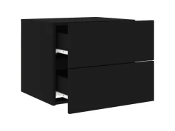 vidaXL Wand-Nachttische mit LED-Leuchten 2 Stk Schwarz Modell 5