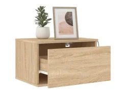 vidaXL Wand-Nachttische mit LED-Leuchten 2 Stk Sonoma-Eiche Modell 4* Schweberegale