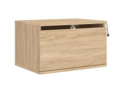 vidaXL Wand-Nachttische mit LED-Leuchten 2 Stk Sonoma-Eiche Modell 4* Schweberegale