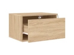 vidaXL Wand-Nachttische mit LED-Leuchten 2 Stk Sonoma-Eiche Modell 4* Schweberegale