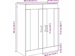 vidaXL Wandschrank Artisan-Eiche 69,5 x 34 x 90 cm Holzwerkstoff 882431* Sideboards|Kommode