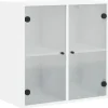 vidaXL Wandschrank mit Glastüren Weiß 68x37x68,5 cm* Vitrinen