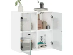 vidaXL Wandschrank mit Glastüren Weiß 68x37x68,5 cm* Vitrinen